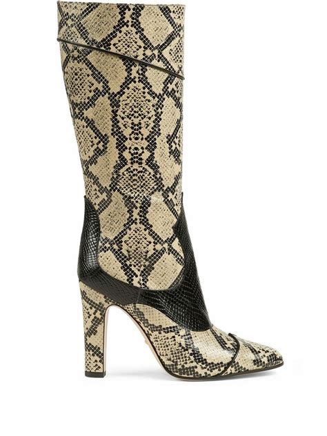 gold plated gucci snakeskin boots|Gucci delma snake effect boots.